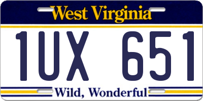 WV license plate 1UX651