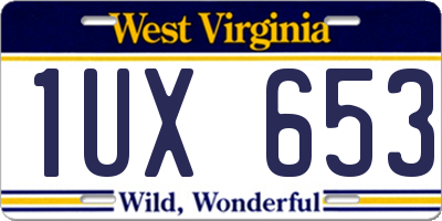 WV license plate 1UX653