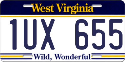 WV license plate 1UX655