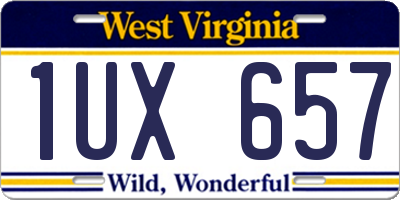 WV license plate 1UX657