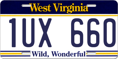 WV license plate 1UX660