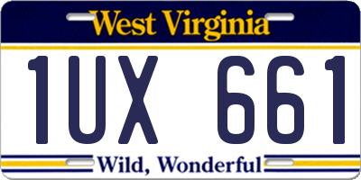 WV license plate 1UX661