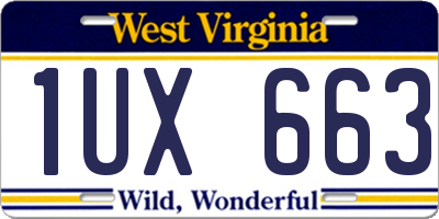 WV license plate 1UX663