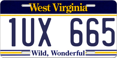 WV license plate 1UX665