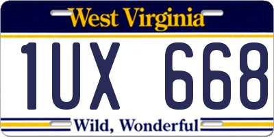 WV license plate 1UX668