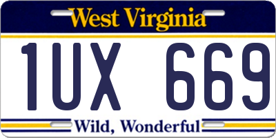 WV license plate 1UX669