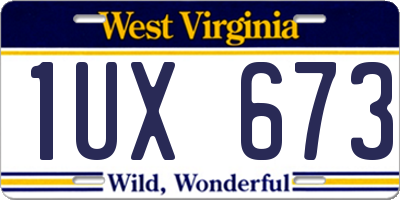 WV license plate 1UX673
