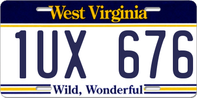 WV license plate 1UX676
