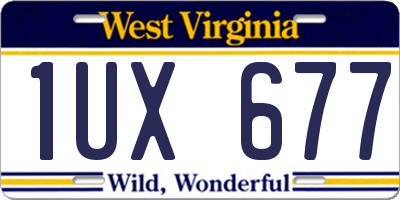 WV license plate 1UX677
