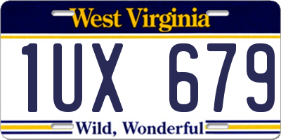 WV license plate 1UX679