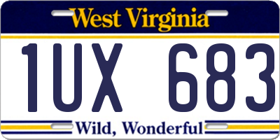 WV license plate 1UX683