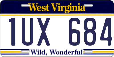 WV license plate 1UX684