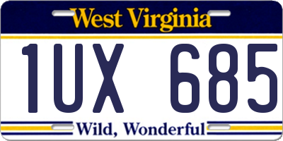 WV license plate 1UX685