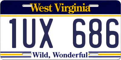 WV license plate 1UX686
