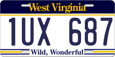 WV license plate 1UX687