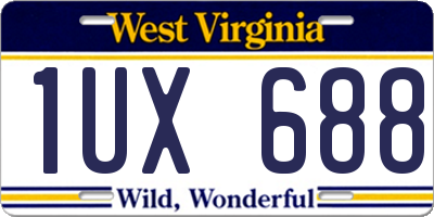 WV license plate 1UX688