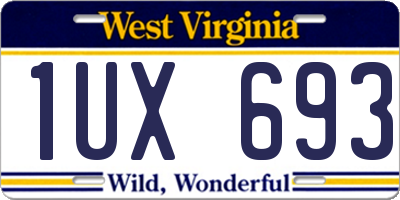 WV license plate 1UX693