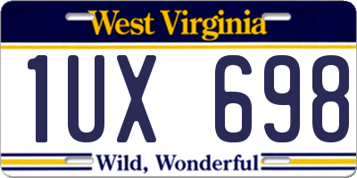 WV license plate 1UX698