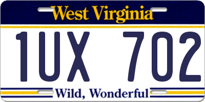 WV license plate 1UX702