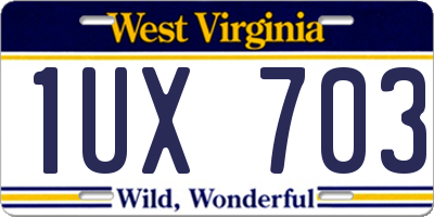WV license plate 1UX703