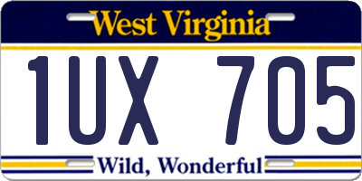 WV license plate 1UX705