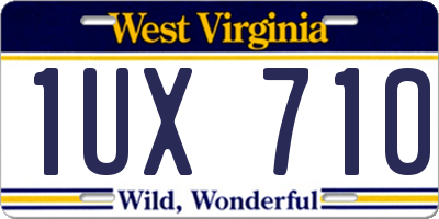 WV license plate 1UX710