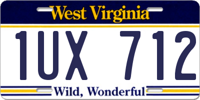 WV license plate 1UX712