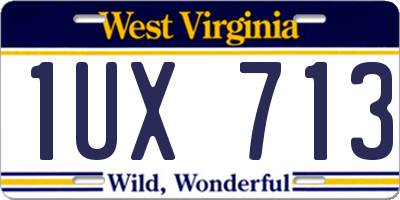 WV license plate 1UX713