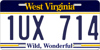 WV license plate 1UX714