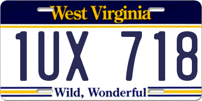 WV license plate 1UX718