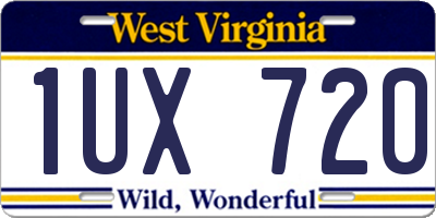 WV license plate 1UX720