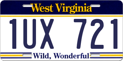 WV license plate 1UX721