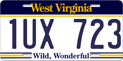 WV license plate 1UX723