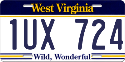 WV license plate 1UX724
