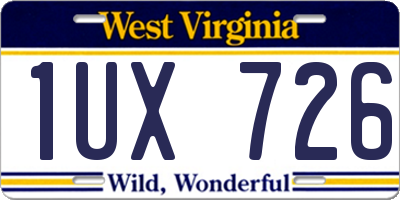 WV license plate 1UX726