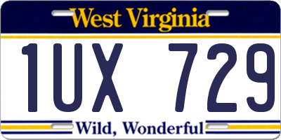 WV license plate 1UX729