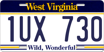 WV license plate 1UX730