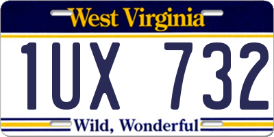 WV license plate 1UX732