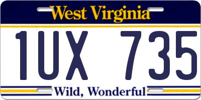 WV license plate 1UX735