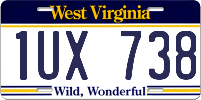 WV license plate 1UX738