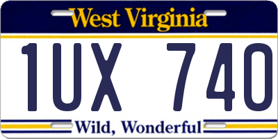WV license plate 1UX740