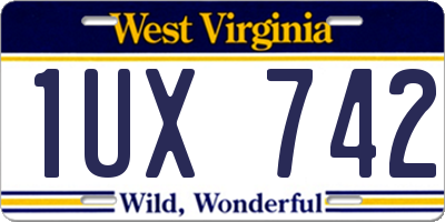 WV license plate 1UX742
