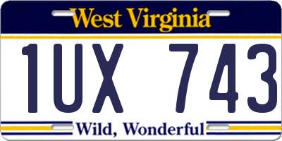WV license plate 1UX743