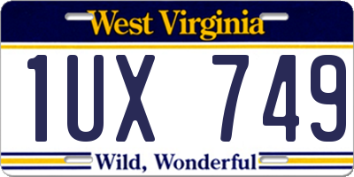 WV license plate 1UX749