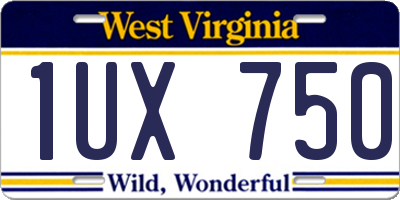 WV license plate 1UX750