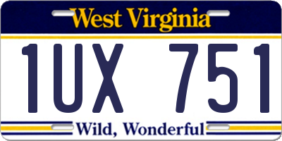 WV license plate 1UX751