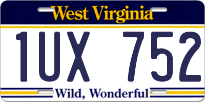 WV license plate 1UX752