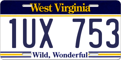 WV license plate 1UX753