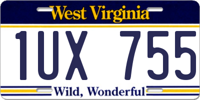 WV license plate 1UX755