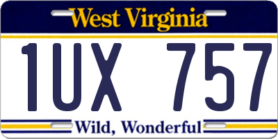 WV license plate 1UX757